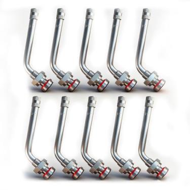 Imagem de TR545D Haste de válvula de pneu de caminhão 60 graus hastes de válvula de aperto adaptador de extensão compatível com caminhões sem câmara ou ônibus Alcoa rodas de alumínio de 57 cm 62 cm