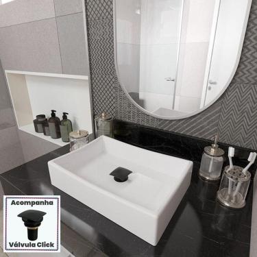 Imagem de Kit Cuba Dalla Sobrepor Com Válvula Click Black Branco Branco