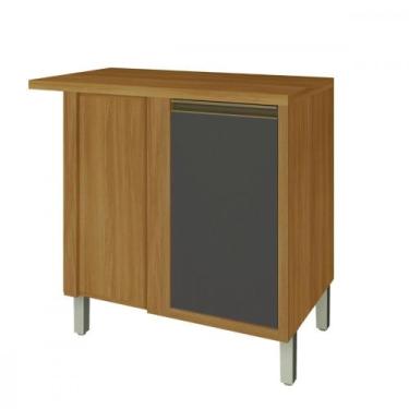 Imagem de Balcao Baronesa Canto 1 Porta com Tampo Freijo/Grafite Nesher, Freijó 