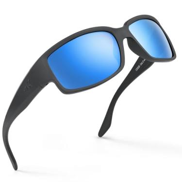 Imagem de Óculos de sol esportivos polarizados KastKing Skidaway para homens e mulheres, ideal para dirigir pesca e corrida, proteção UV, Frame: Matte Blackout / Lens: Smoke Base - Ice Mirror, OS