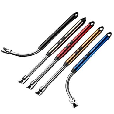 Imagem de Acendedor Elétrico USB Recarregável, Pescoço Flexível 360°, Aço Inoxidável e Plástico, 26cm, À Prova de Vento e Chuva, Para Fogão, Velas e Churrasco Portátil