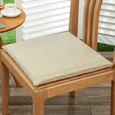 Imagem de Almofadas quadradas para cadeiras de jardim, substituição de almofadas de cadeira de vime, almofadas de cadeira de jantar de vime gelado para o verão, almofadas de cadeira quadradas duráveis almofadas
