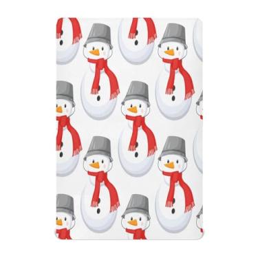 Imagem de JUZIHAI Balde de Natal, boneco de neve, lençol de berço para meninos e meninas, macio, respirável, elástico, 132 x 71 cm, lençol aconchegante para berço padrão e cama de criança pequena