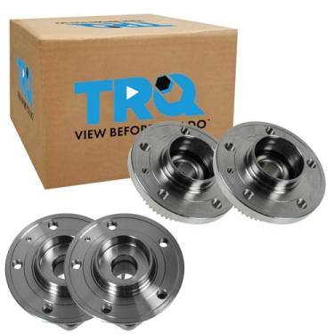 Imagem de TRQ Conjunto de rolamentos de cubo de roda dianteiro e traseiro motorista e lado do passageiro compatível com Volvo C70 1999-2004 1999-2000 S70 V70