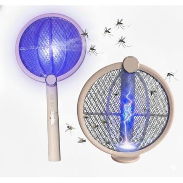 Imagem de Raquete Elétrica 2 em 1 Recarregável USB + Luminária UV | Mata Mosquito, Mosca e Pernilongo | 3000V Anti Dengue | Repelente de Insetos LED