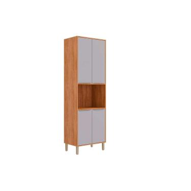 Imagem de Paneleiro de Cozinha Áurea Torre Quente c/ 4 Portas e 1 Nicho p/ Forno 70cm Cinamomo/Platina - MGM