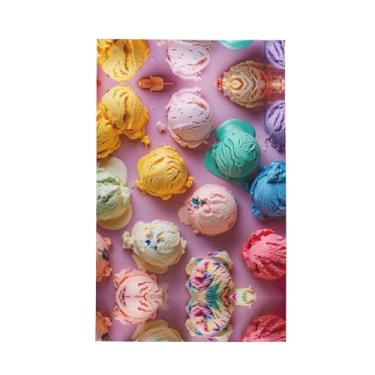 Imagem de XLLingL Muitas toalhas de cozinha com estampa de sorvete colorido, panos de prato de microfibra, para decoração e limpeza de cozinha - 1 peça