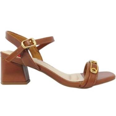 Imagem de Sandália Feminina Casual Social Dia Dia Passeio Trabalho Verão Salto Médio Ultra Conforto Bebecê T52-Feminino