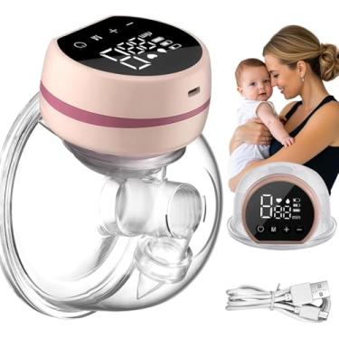 Imagem de Bomba Extratora de Leite Elétrica Portátil Recarregável com Tela Digital Modos Ajustáveis para Conforto Mães que Trabalham ou Viajam (Rosa)