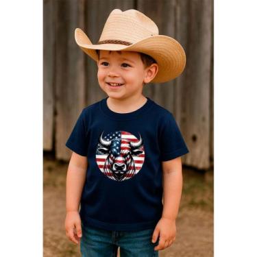 Imagem de Camiseta Infantil Boi Bravo Farmfun Em Algodão Respirável Toque Macio,