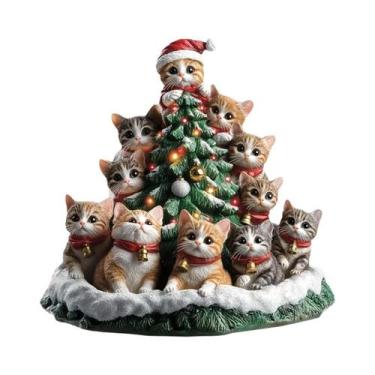 Imagem de Enfeites De Natal De Gatinhos 2D Em Acrílico, Decorações Para Carros, 