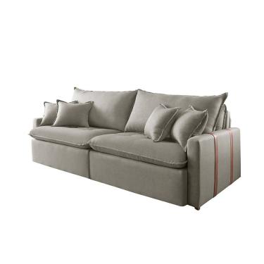 Imagem de Sofá Cama Star 05 2,00m Molas Ensacadas Detalhe Corino Estrutura Eucalipto