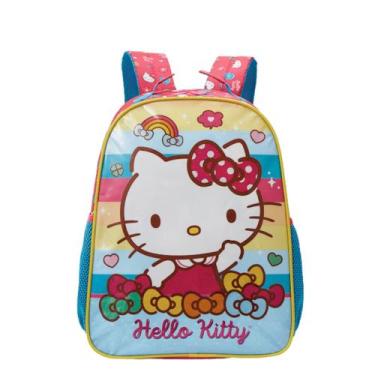 Imagem de Mochila Escolar De Costas Infantil Hello Kitty Rainbow Meninas, Rosa