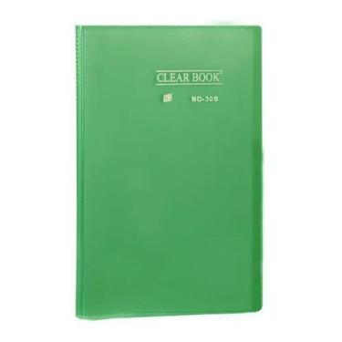 Imagem de Pasta Catálogo Clear Book A4 com 30 Folhas de Plástico - Yes - VERDE