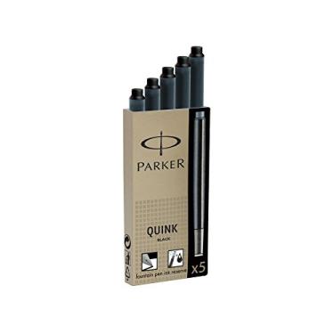Imagem de Parker Recargas de caneta-tinteiro Quink S0116210, cartuchos longos caixa com 5