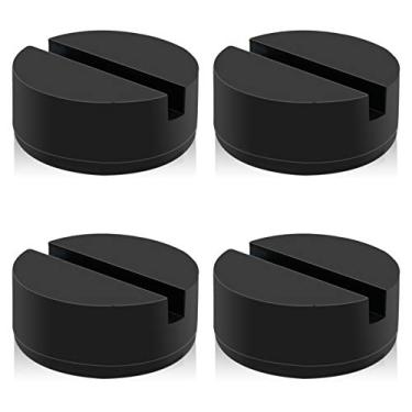 Imagem de HXXF Adaptador de piso de 4 toneladas universal de borracha com ranhuras para trilho protetor de soldas para tomada de chão (pacote com 4)