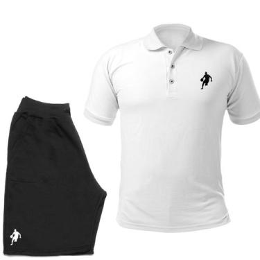 Imagem de Kit Dibre Camiseta Gola Polo E Bermuda Moletom Plus Size Casual Confor
