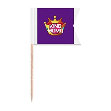 Imagem de Bandeiras de palito de dente com personagem Rei do Carnaval Brasileiro Marcação para Bolo Festa Prato de Queijo
