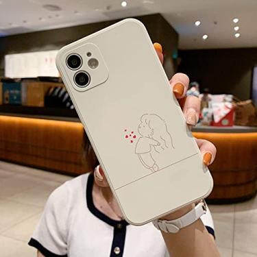 Imagem de Capa de telefone de casal para iPhone13Pro 11 12 xs max XR capa de amor, branca, para iphone 12 pro