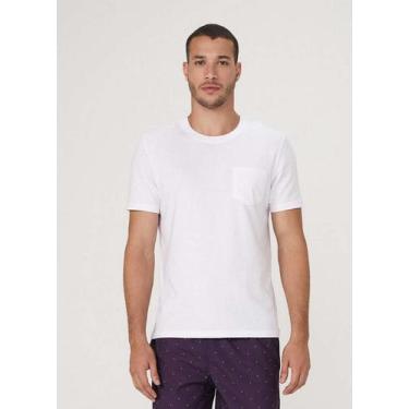 Imagem de Camiseta Básica Masculina World Com Bolso Branco - Hering