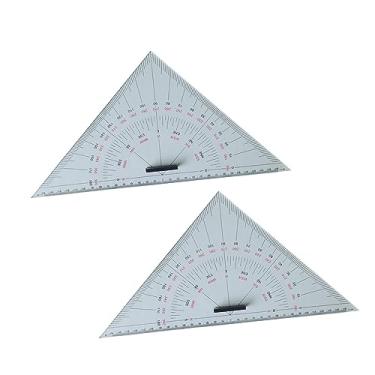Imagem de Colaxi Gráfico de desenho régua triangular ferramenta de layout de medição régua de medição portátil transferidor para desenho de navio pintura design, Régua Isósceles