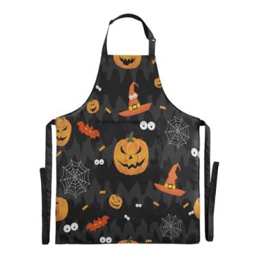 Imagem de GuoChe Abóboras engraçadas outono bonito preto cabeleireiro avental churrasco cozinha trabalho aventais aniversário pai presentes criativos avental de cozinha, Abóboras engraçadas de outono, preto fofo, 1 size