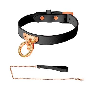 Imagem de Brementrey Gargantilha de couro para mulheres, gargantilha de couro de vaca e coleira para mulheres, Couro, Sem Pedra Preciosa