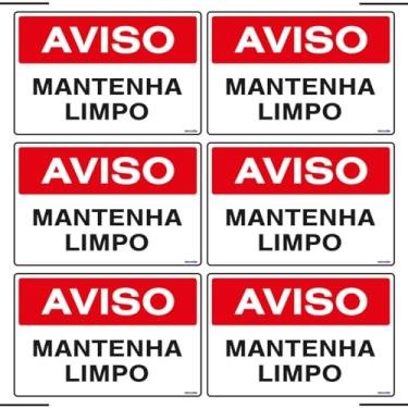 Imagem de Combo 6 Placas De Sinalização Aviso Mantenha Limpo 30x20 Ekomunike - S-214 F9e