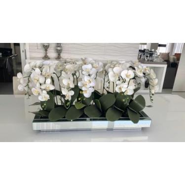 Imagem de Vaso de Vidro Espelhado Prata Sala Mesa de Jantar