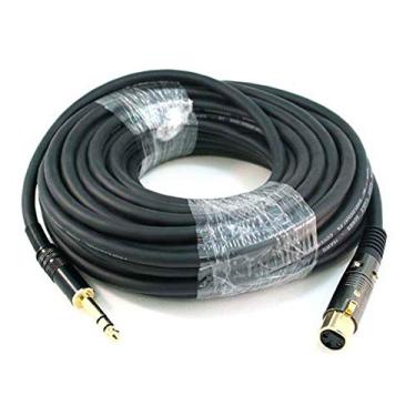Imagem de Monoprice 104774 1,7 m Premier Series XLR fêmea para cabo TRS macho 16 AWG preto