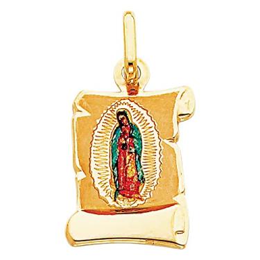 Imagem de Pingente religioso com imagem esmaltada Guadalupe 14K, Phoebe dourado, não conhecido