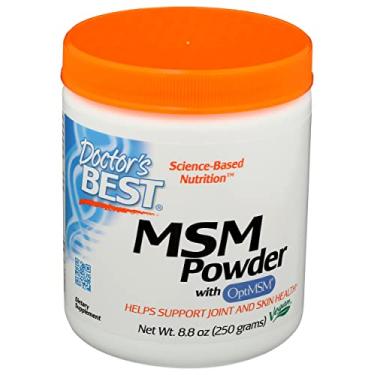 Imagem de Doctor's Best MSM em pó com OptiMSM, sem OGM, vegano, 250 gramas (pacote com 1)
