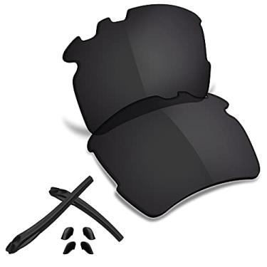 Imagem de TRUSHELL Lentes de reposição polarizadas | Kits de borracha para óculos de sol Oakley Flak 2.0 XL ventilado OO9188 preto escuro - polarizado