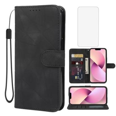 Imagem de Wanyuexes Capa para iPhone 13 Mini, capa carteira para Apple 13 Mini de 5,4 polegadas com protetor de tela de vidro temperado, pele de poliuretano flip com suporte para cartão de crédito para iPhone