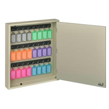 Imagem de Acrimet Armário Organizador de Chaves com 24 Chaveiros Sortidos, Claviculário, Cor Areia, 161.0