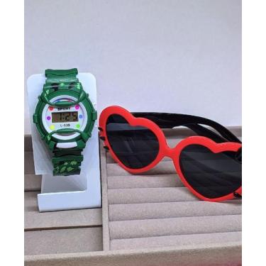 Imagem de Kit Relógio Infantil Digital Sports Menina Colorido + Óculos de Sol Ga