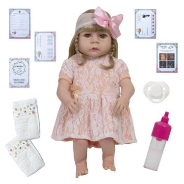 Imagem de Bebê Reborn Loira Gatinha Vestido De Renda 13 Acessórios - Cegonha Reb