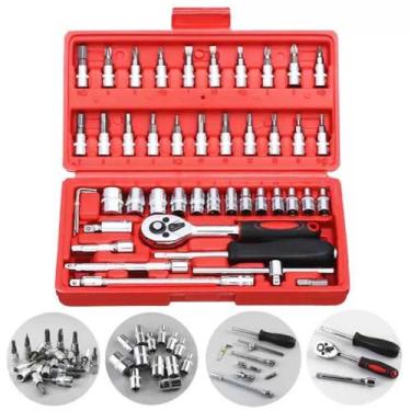 Imagem de Kit Jogo De Soquetes Chave Catraca 46 Peças Com Estojo - Smart