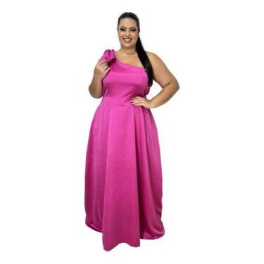 Imagem de Vestido Festa Longo Plus Size De Um Ombro Só Laço + Gravata - Lia Bent