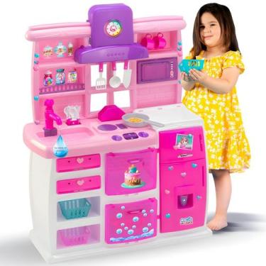 Imagem de Master Magic Toys Cozinha Completa Brinquedo Pia Que Sai Água Geladeir