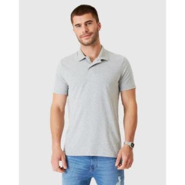 Imagem de Camisa Polo Malha Masculina Malwee Ref. 4430, Cinza, GG