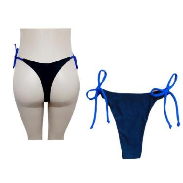 Imagem de Calcinha de biquini fio dental avulso duas cores biquíni fio dental - 