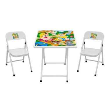 Imagem de Conjunto Infantil com Mesa e 2 Cadeiras Branco - Modern
