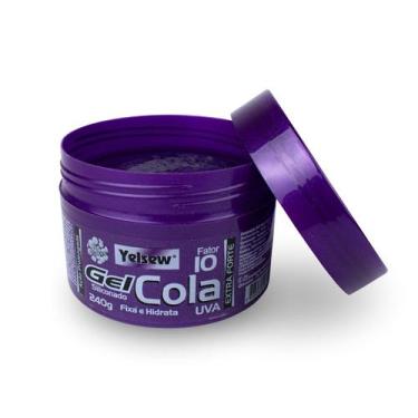 Imagem de Gel Cola Siliconado Transparente Uva Fixa e Hidrata Cabelo Penteados D