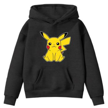 Imagem de Moletom Infantil Pi ca chu Po Ke Mon Desenho Infância Bolso Canguru Ca