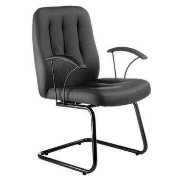 Imagem de Poltrona Diretor  Base Fixa em S  Linha Paris Preto - Design Office Mó