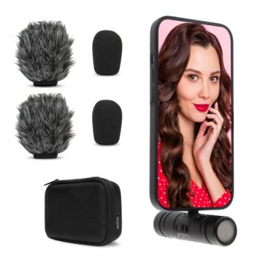 Imagem de Microfone de cápsula dupla Movo DoubleMic-DI para iPhone - Condensador cardioide de dois lados - Microfone para gravação de vídeo - Microfone profissional para iPhone, iPad, iOS - Certificado Apple Lightning MFi