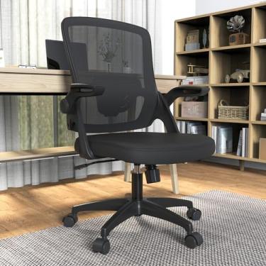 Imagem de TTD TIANTIANDA Suporte ergonômico de malha ajustável confortável preto computador moderno giratório cadeira de mesa de escritório com braços dobráveis