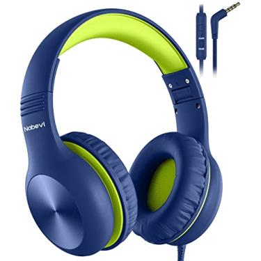 Imagem de Nabevi Fones de ouvido para crianças para escola, fones de ouvido infantis com microfone, função de compartilhamento, limite de volume seguro de 85dB/94dB, som HD, fone de ouvido infantil para escola