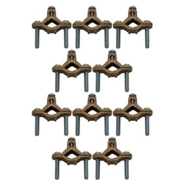 Imagem de COREX Braçadeira de aterramento de tubulação de água bronze de 1/5.1 cm a 2.5 cm - Montagem de conduíte de braçadeira de aterramento de alta condutividade - pacote com 10